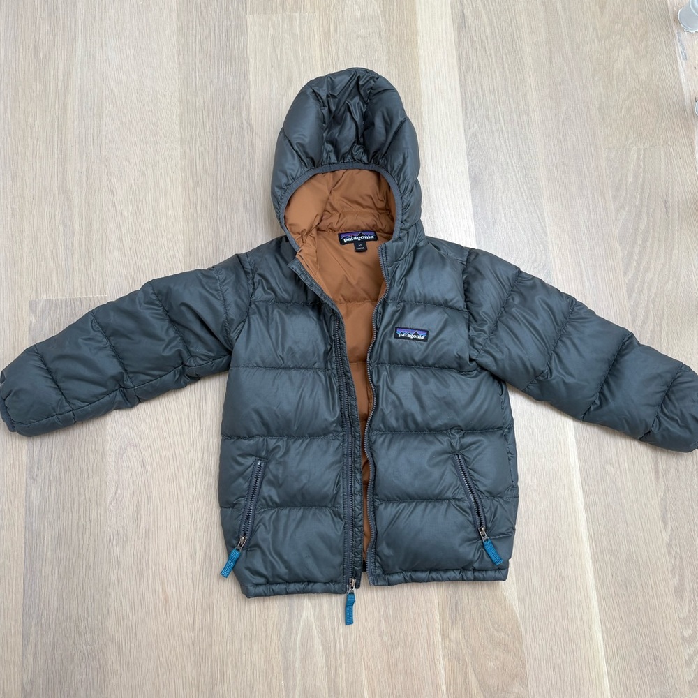 Patagonia Grey & Brown Puffer Jacket, 5T